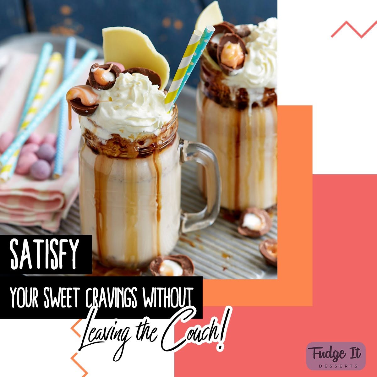 Refreshing Milkshakes served at Fudge it dessert shop in Glasgow 