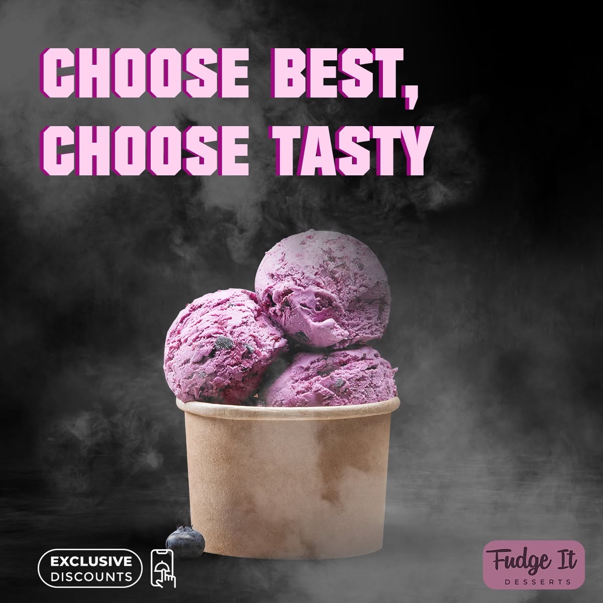 Creamy Ice Creams  served at Fudge it dessert shop in Glasgow 